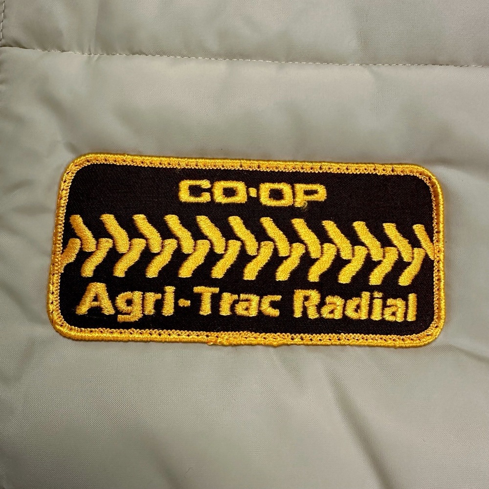 VTG 80s CO-OP Agri-Trac Radial Puffer Quilted Vest‎ Tan Men's Size Large Patch - Picture 7 of 13